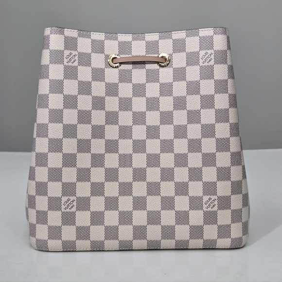 RARE AUTHENTIC LOUIS VUITTON NEONOE MM DAMIER AZUR ROSE BAG - Picture 13 of 15